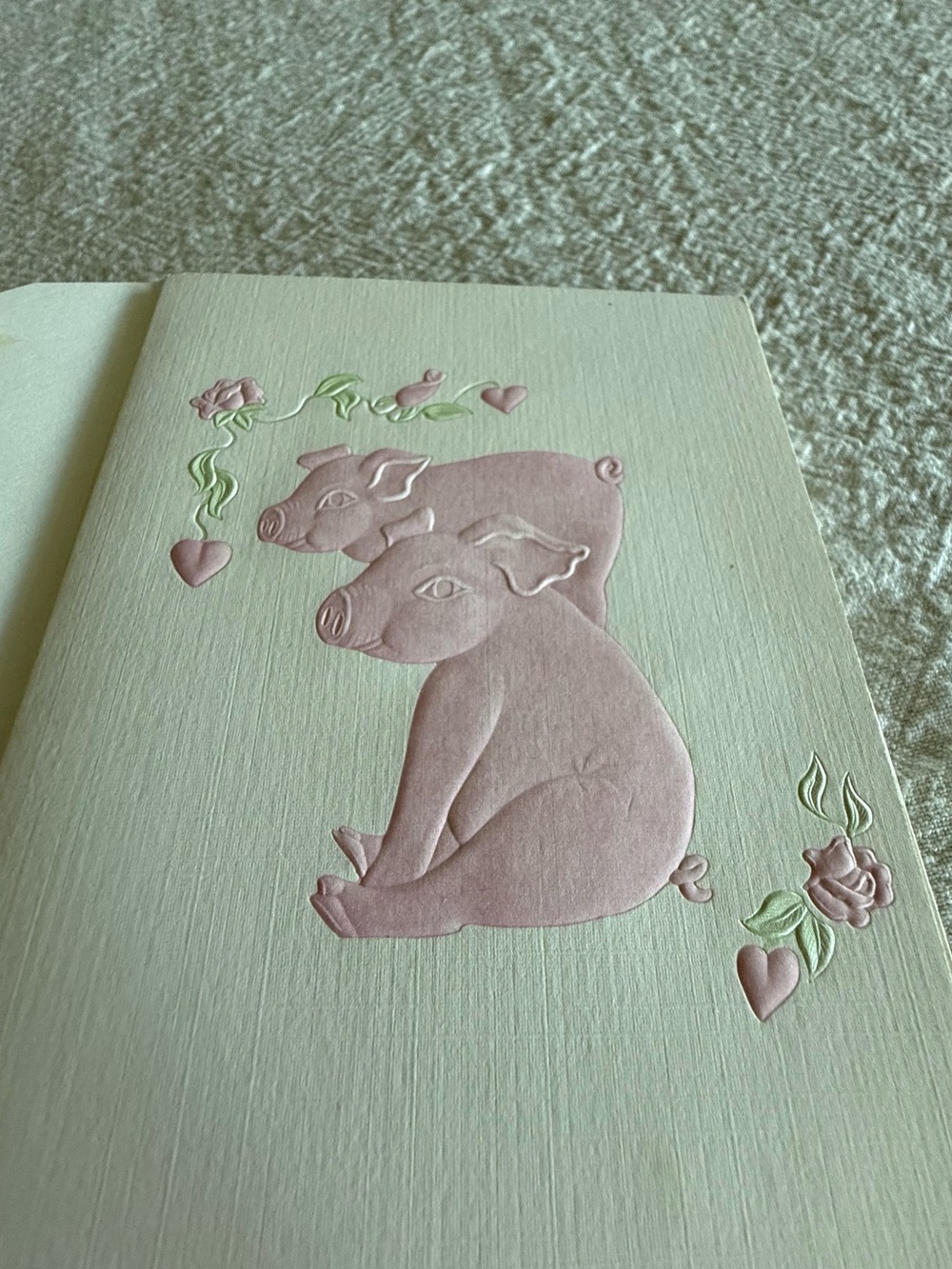 Vintage Lettercard Inc. Embossed Pig Stationery Set - 12 Cards & EnvelopesDeadst